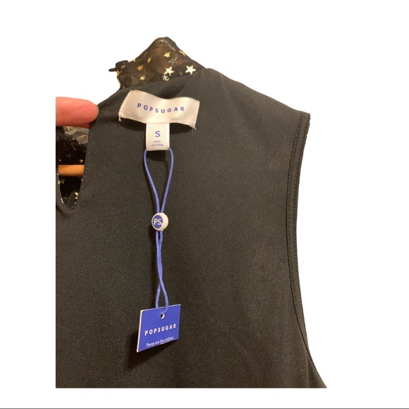 POPSUGAR black dress with gold stars Sz S NWT - Picture 5 of 7